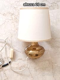 Abat jour in ottone, lampada da comodino vintage