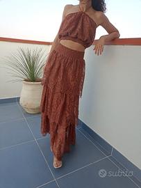 completo donna gonna e top merletto.Tg. 40/42