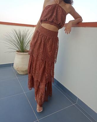 completo donna gonna e top merletto.Tg. 40/42