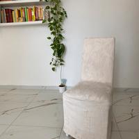 6 sedie bianche rivestite per soggiorno