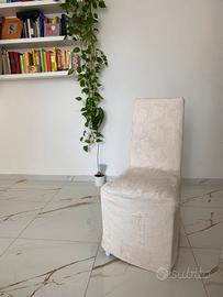 6 sedie bianche rivestite per soggiorno