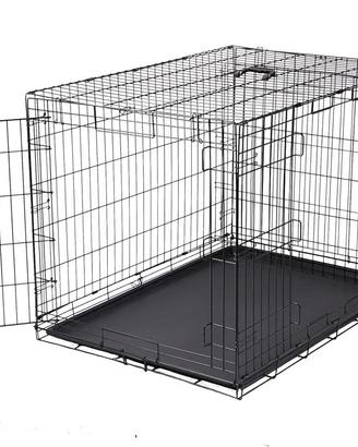 Kennel Gabbia Cane in Metallo Nero Pieghevole