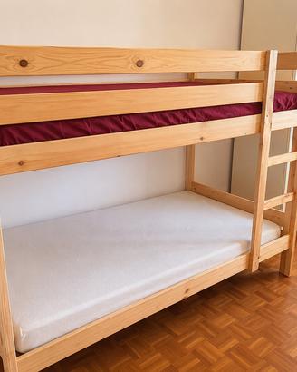Letto a castello LUFE massello 90x200 +2 materassi