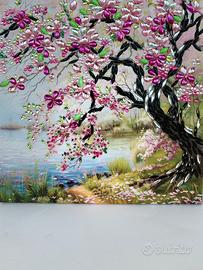 Diamond painting in tela 30x30 realizzato a mano