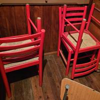 6 sedie di legno impagliate