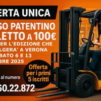 Corso Patente Muletto Verona a 100Euro al sabato
