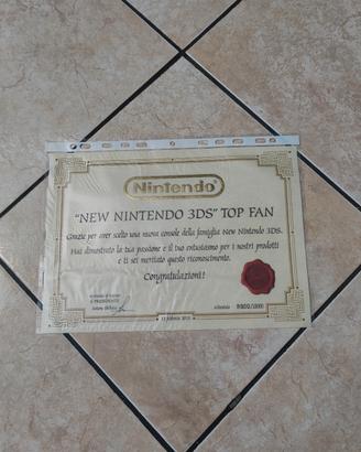certificato Nintendo top fan