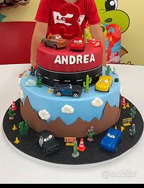 Torta finta tema Cars in gomma eva