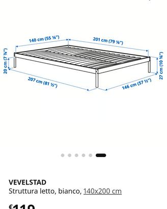BASE LETTO IKEA CON MATERASSO 