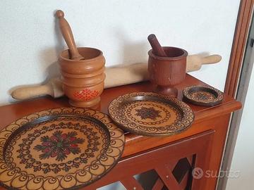 Set cucina rustica vintage in legno