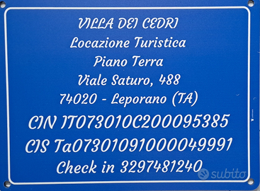 Villa a 300 metri dal mare Leporano Marina