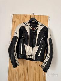 Giacca moto pelle vintage Bieffe GT-2 neraebianca