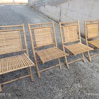 N.4 sedie in bambù 