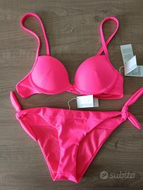 Costume bikini rosa fluo Golden Lady tg. I nuovo 