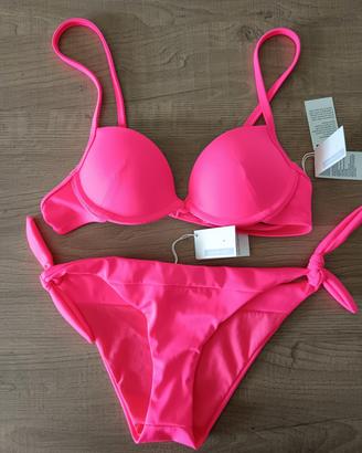 Costume bikini rosa fluo Golden Lady tg. I nuovo 