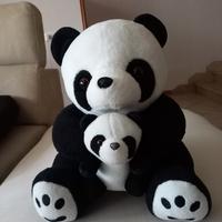 Peluche panda vintage mamma con cucciolo cm.30 