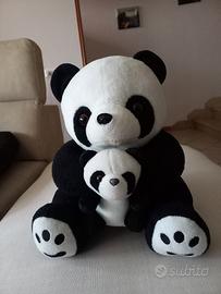 Peluche panda vintage mamma con cucciolo cm.30 