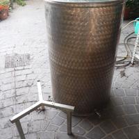 Botte contenitore inox per olio e vino 300 litri