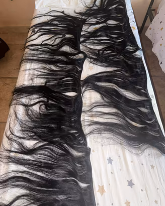Extension a tessitura capelli VERI nere 55cm
