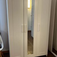 Armadio Ikea Bianco 3 Ante con Specchio