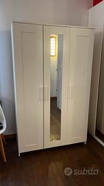 Armadio Ikea Bianco 3 Ante con Specchio