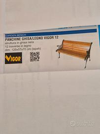 Panchina in ghisa  nero e legno