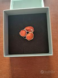 anello argento regolabile corallo 