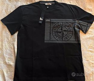 T-shirt Stone Island nera, nuova originale tg. XXL