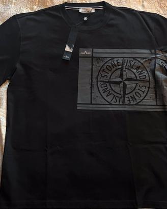T-shirt Stone Island nera, nuova originale tg. XXL