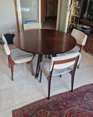 Tavolo tondo e sedie Ico Parisi per Mim 1970