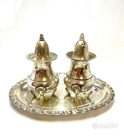 Set saliera e pepiera antico argento