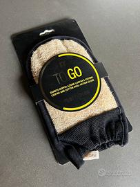 Guanto esfoliante doppia azione in loofah e cotone