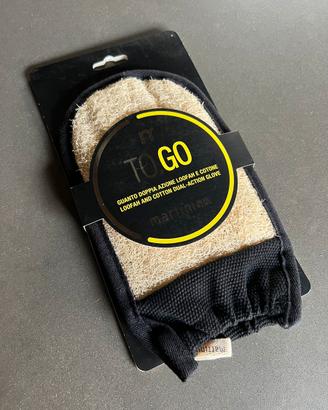 Guanto esfoliante doppia azione in loofah e cotone