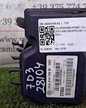 ABS VOLKSWAGEN Passat Berlina 5° Serie 3AA614109N