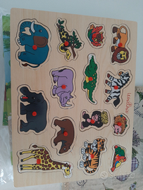 Puzzle legno animali giungla