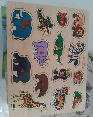 Puzzle legno animali giungla