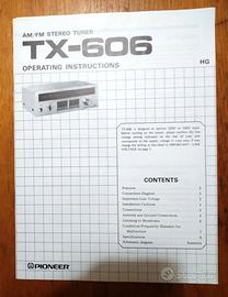 Manuale istruzioni Pioneer TX-606 radio