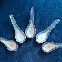 Gruppo 5 cucchiai porcellana cinese grano di riso