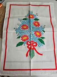 2 asciugapiatti o tovagliette cotone tema fiori
