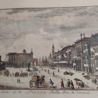 Piazza Bra Verona - Stampa colorata a mano 
