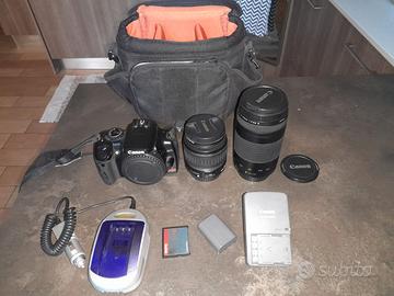 canon rebel  XTI con 2 obbiettivi e accessori