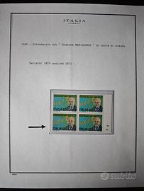 Francobollo Italia 1990 Rara Varietà 1874