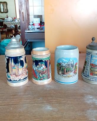 Lotto Boccali da Birra Tedeschi Vintage Ceramica