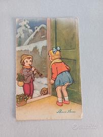 Cartolina d'Epoca Illustrata Buon Anno 