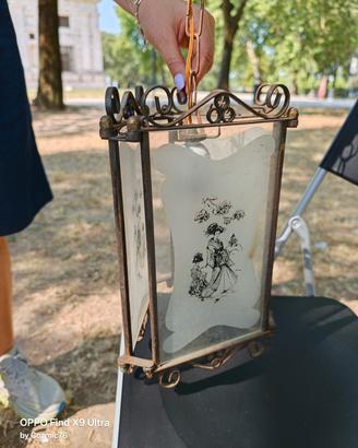 Lanterna Vintage Ferro e Vetro Geisha