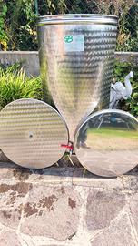 CONTENITORE INOX  PER VINO CON GALLEG. AD OLIO