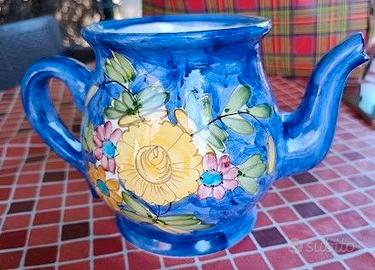 Caraffa vintage in ceramica dipinta 17 x 14 cm