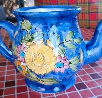 Caraffa vintage in ceramica dipinta 17 x 14 cm
