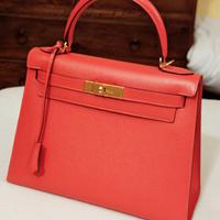 Hermès Kelly 28 Epsom rosa 2016 like new fatture