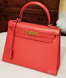 Hermès Kelly 28 Epsom rosa 2016 like new fatture
